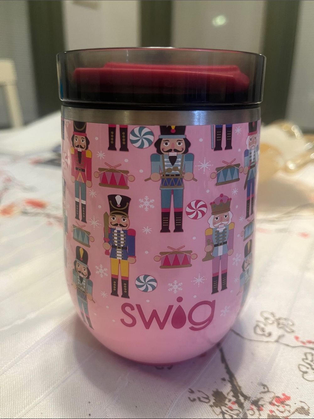 Swig Pink Travel Tumbler with Slide Lid